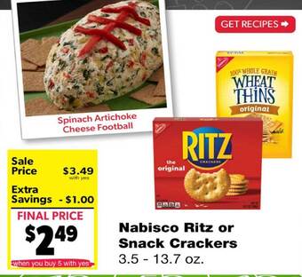 Family Fare Nabisco ritz or snack crackers offer