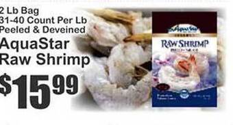 Key Food Aquastar raw shrimp offer
