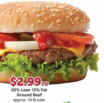 Fareway 85% lean 15% fat ground beef offer
