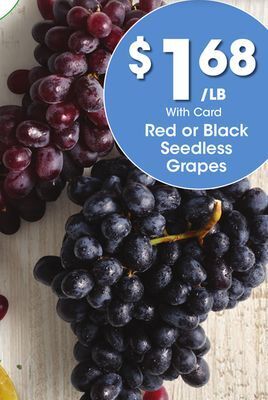 Kroger Red or black seedless grapes offer
