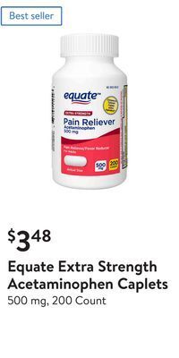 Walmart Equate extra strength acetaminophen caplets offer