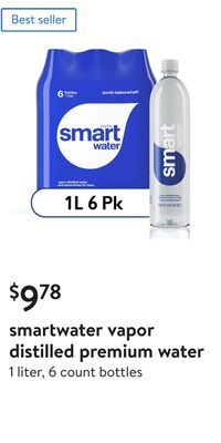Walmart Smartwater vapor distilled premium water offer
