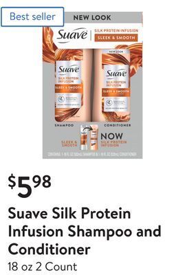 Walmart Suave silk protein infusion shampoo and conditioner offer