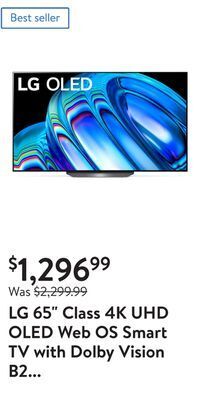 Walmart Lg 65" class 4k uhd oled web os smart tv with dolby vision b2 series oled65b2pua offer