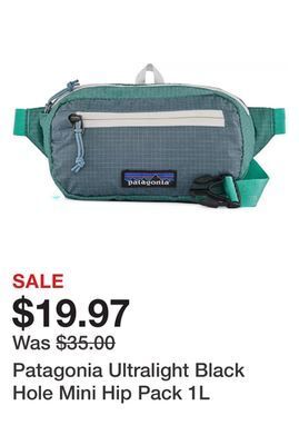 Dick's Sporting Goods Patagonia ultralight black hole mini hip pack 1l offer