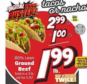 County Market 80% lean ground beef offer
