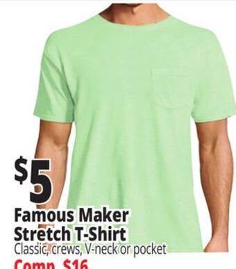 Ocean State Job Lot Famous maker stretch t-shirt offer