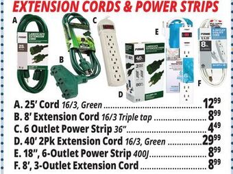 Ocean State Job Lot Extension cords & power strips offer