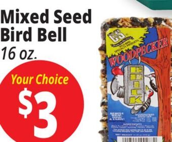 Ocean State Job Lot Mixed seed bird bell offer
