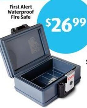 Aldi First Alert Waterproof Fire Safe offer