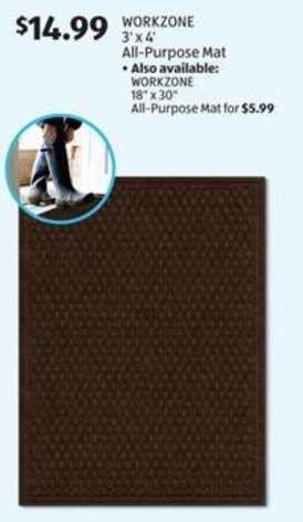 Aldi Workzone 3'x4' All Purpose Mat offer