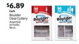 Aldi Boulder Clear Cutlery Assorted or Forks 96 ct offer