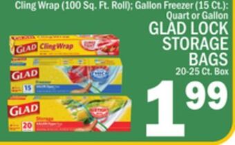 C Town Glad lock storage bags 20-25 ct. box offer