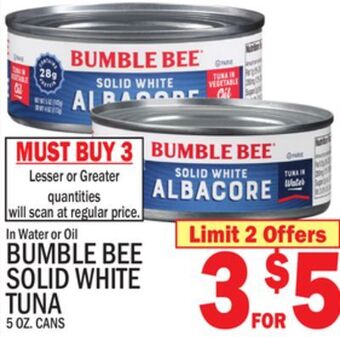 C Town Bumble bee solid white tuna offer