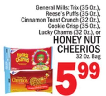 C Town Honey nut cheerios 32 oz. bag offer