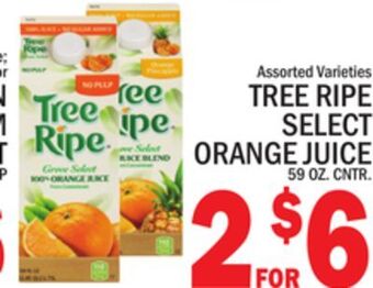 C Town Tree ripe select orange juice offer
