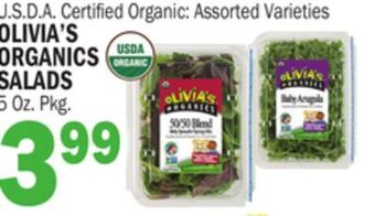 C Town Olivia's organics salads offer