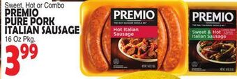 Bravo Supermarkets Premio pure pork italian sausage offer