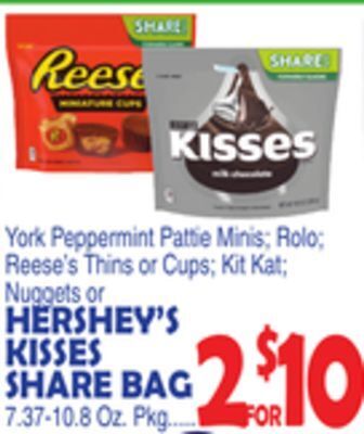 Bravo Supermarkets Hershey's kisses share bag offer
