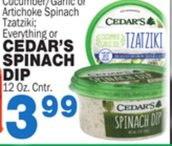 Bravo Supermarkets Cedar's spinach dip offer