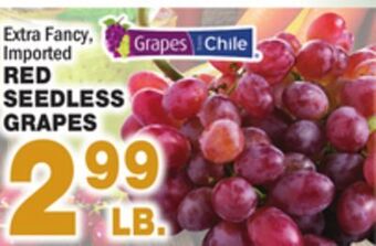 Bravo Supermarkets Red seedless grapes offer