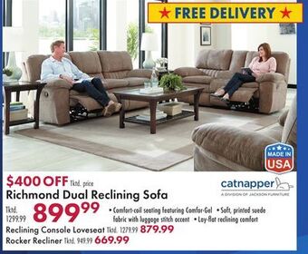 Boscov's Richmond dual reclining sofa offer