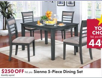 Boscov's Sienna 5-piece dining set offer