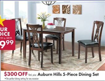 Boscov's Auburn hills 5-piece dining set offer