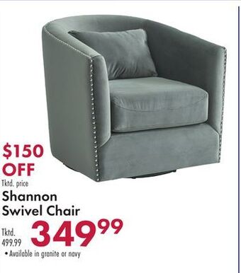 Boscov's Shannon swivel chair offer