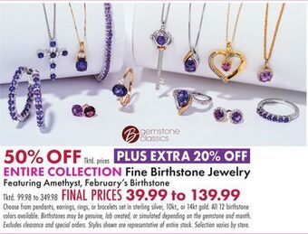 Boscov's Entire collection fine birthstone jewelry offer