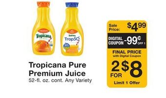 Fairway Store Market Tropicana pure premium juice offer