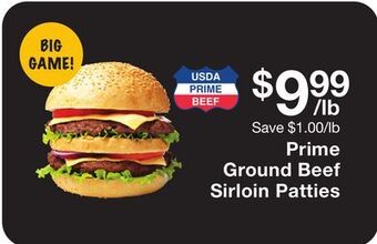 Fairway Store Market Prime ground beef sirloin patties offer