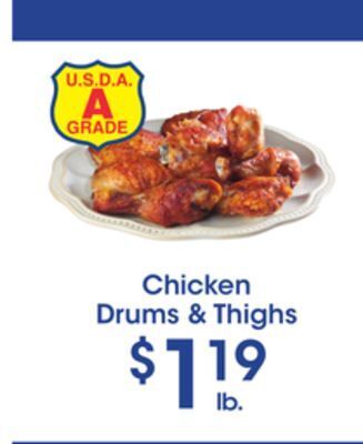 Price Rite Chicken drums & thighs offer