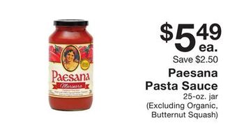 Fairway Store Market Paesana pasta sauce offer