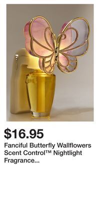Bath & Body Works Fanciful butterfly wallflowers scent control™ nightlight fragrance plug offer