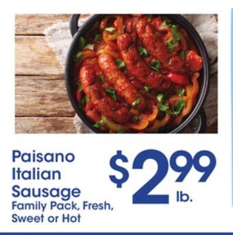 Price Rite Paisano italian sausage offer