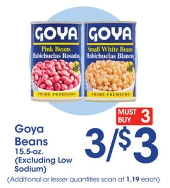Price Rite Goya beans offer