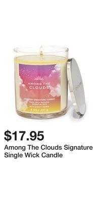 Bath & Body Works Among the clouds signature single wick candle offer