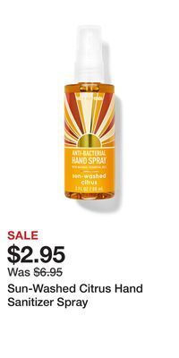 Bath & Body Works Sun-washed citrus hand sanitizer spray offer