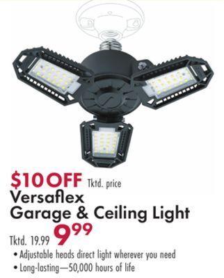Boscov's Versaflex garage & ceiling light offer