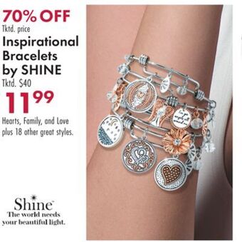 Boscov's Inspirational bracelets by shine offer