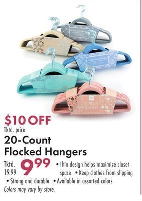 Boscov's 20-count flocked hangers offer