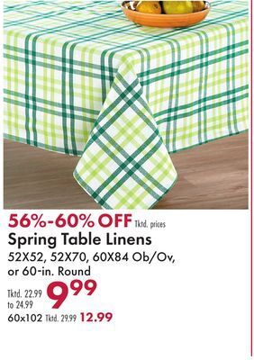 Boscov's Spring table linens offer
