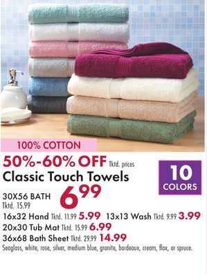 Boscov's Classic touch towels offer