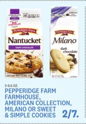 Kings Food Markets Pepperidge farm farmhouse, american collection, milano or sweet & simple cookies offer