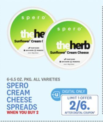 Kings Food Markets Spero cream cheese spreads offer