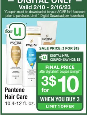 ACME Pantene hair care offer