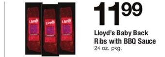 ACME Lloyd's baby back ribs with bbq sauce offer