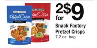 ACME Snack factory pretzel crisps offer