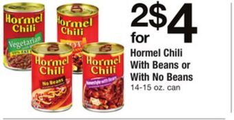 ACME Hormel chili with beans or with no beans offer